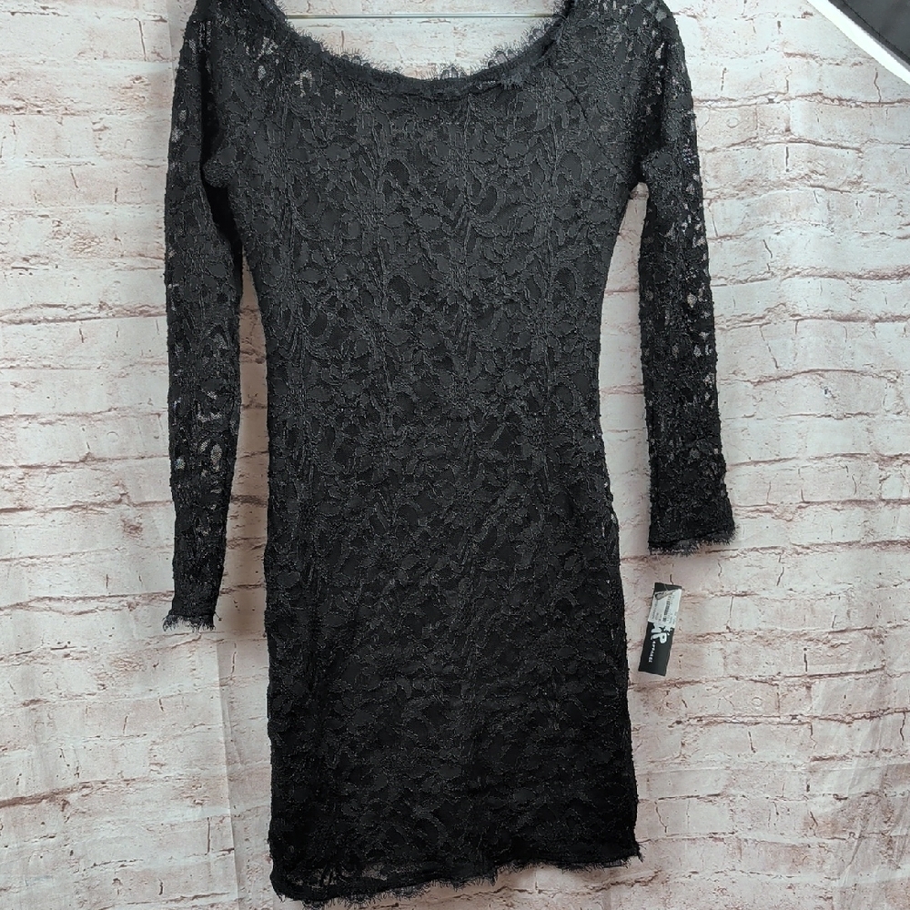 Jump Elegant Black Lace Dress Size 7/8 Nwt new